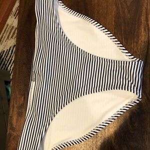 Black and white stripped bikini bottom